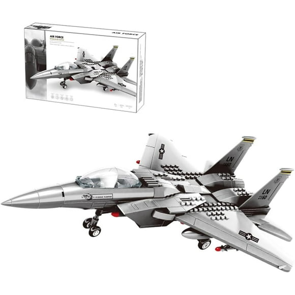 ERDS-Fighter Jet Building Block Set 227 Pcs F-15 Eagle Fighter Jet Building Toys Set \u2013 Building Block Plane Toy for Kids Older Than 8 and Adults Compatible with All Building Bricks
