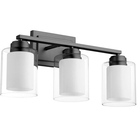 

3 Light Vanity Light in Soft Contemporary Style-10.25 inches Tall and 21.38 inches Wide-Matte Black Finish Bailey Street Home 183-Bel-4636783