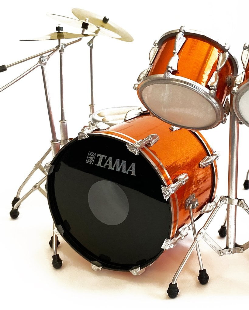 Lars Ulrich Metallica Tama Magnetic Orange 1:4 Scale Miniature Drum Kit Collectible