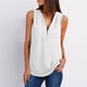 thumbnail image 5 of Qarigey Tops de otoño para mujer, camisa informal de poliéster con cremallera, ropa holgada de moda, blusa de gasa con cuello en V de Color sólido Prendas para la parte del cuerpo Blanco S, 5 of 6