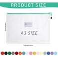 thumbnail image 2 of 80 Pcs A3 Size Mesh Zipper Pouch Plastic File Zipper Bags with Label Pocket 16.9x12.4 in Waterproof Receipt Organizer for Document Travel Home Office School Storage Supplies (Vivid Colors), 2 of 6