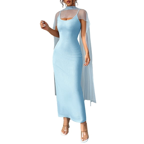 Levmjia Women's Casual Dress Round Neck Solid Color Polyester Elegant Suspender Home Wear elegant Comfortable Stretchy Soft Fabric vacation