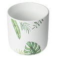 thumbnail image 3 of Mainstays 5.9”D x 5.9”H Round Ceramic Green Leaves Planter, White, 3 of 8
