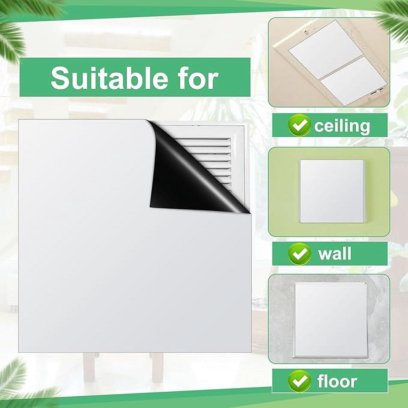 1Pcs Strong Magnet Vent Covers 14*14in Extra Thick Magnetic Register Cover, Square Air Vent Sealing Covers for Home Wall Ceiling Floor HVAC AC RV Steel Vents
