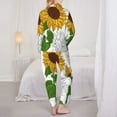 thumbnail image 5 of Disketp Pajamas Set Long Sleeve Sleepwear Womens Button Down Nightwear Pj Sets-Plump Sunflower And Sketch, 5 of 9