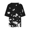 thumbnail image 4 of Womens Blouses Long Sleeve Clearance Women's Ladies Fashion Casual Cropped 3/4 Sleeve Printing Cotton Loose Shirt Blouse Top, 4 of 5