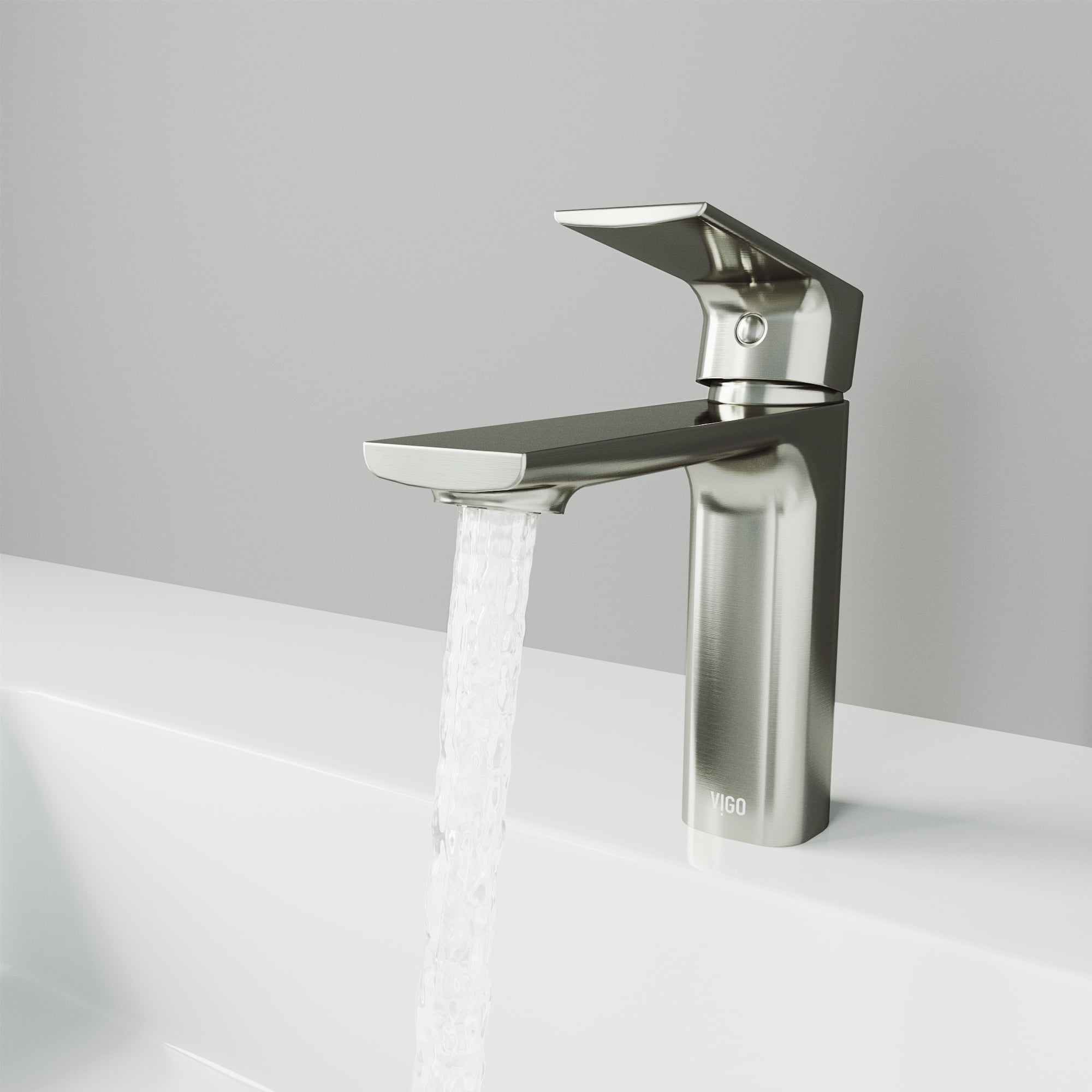 VIGO Davidson Single Handle Single-Hole Bathroom Faucet in Brushed Nickel