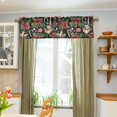 thumbnail image 3 of Yayeee Kitchen Valance Rod Pocket 54" x 18" Living Room Window Curtain, Black Christmas Holly, 3 of 6