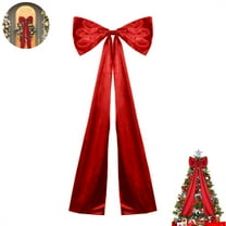 Scheam 47 inch Large Satin Bows for Christmas,1 Pack Red Christmas Tree Topper Decorative Bow,Reusable DIY Wreath Bow,for Wedding Holiday Home Party Car Decor