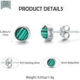 thumbnail image 4 of CACA LADY Green Malachite Earrings Faith Hope Love Earrings Round Ball Stud Earrings, 4 of 5