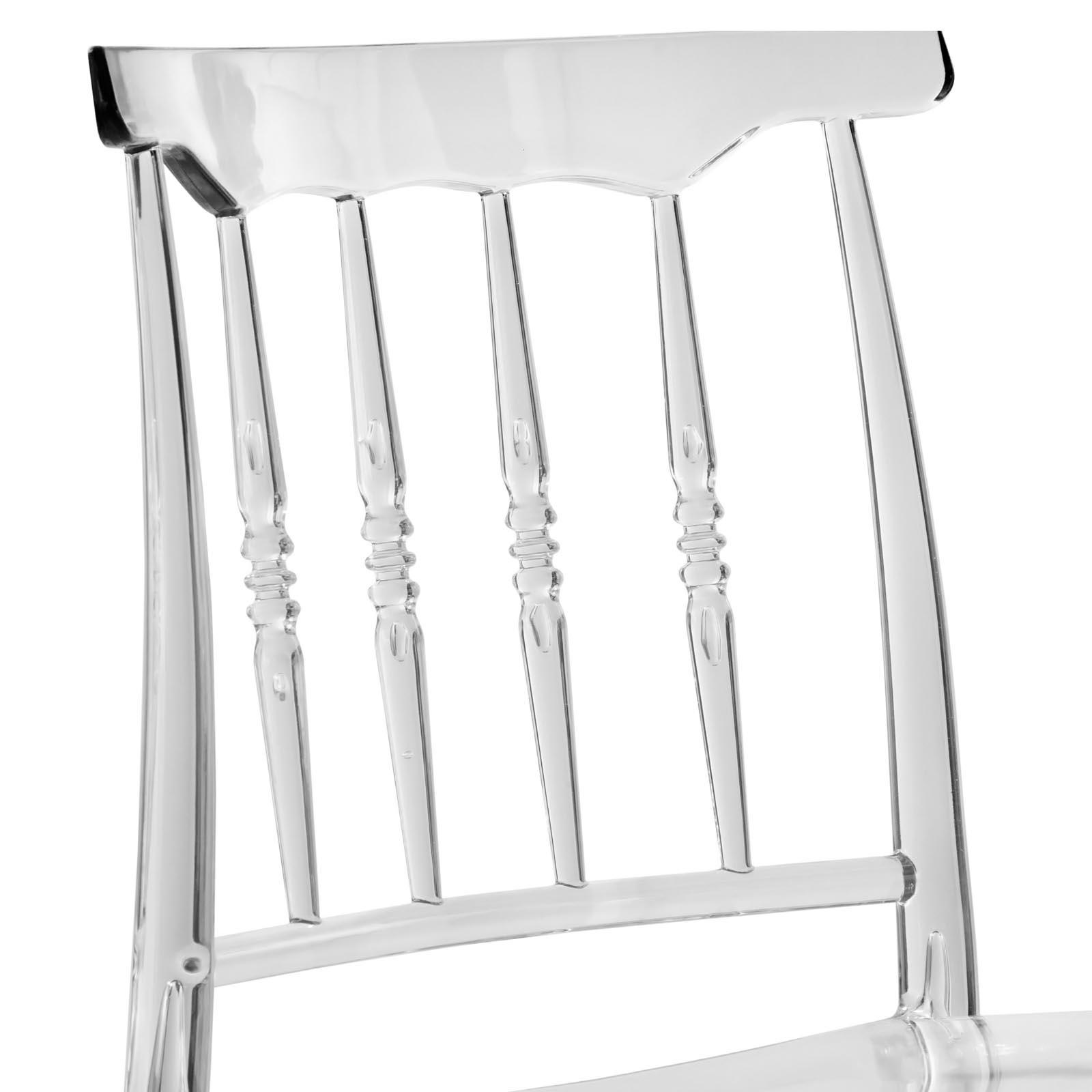 LeisureMod Spindle Transparent Modern Lucite Dining Chair - image 5 of 8