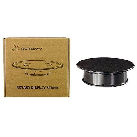 Autoart 98017 8 in. Rotary Display Turntable Stand with Small Top For 1 by 16 4, 1 by 43, 1 by 32, 1 by 24 Scale Models, Black