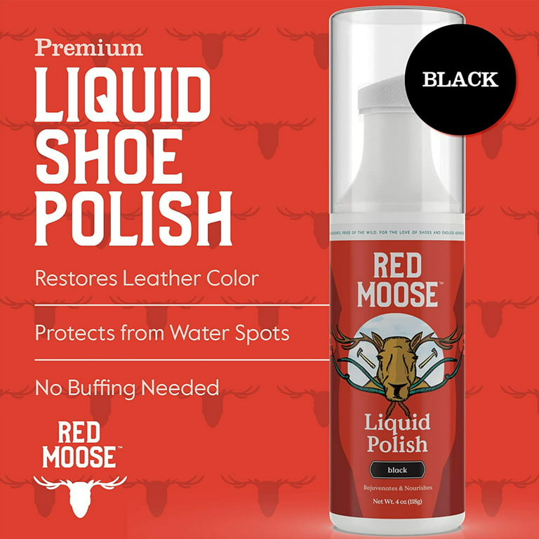 Red Moose Liquid Shoe Polish for Leather Dress, Boots, Shoes, and More, 4  oz White