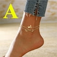 thumbnail image 2 of Layered Heart Anklet For Women Double Initial Letter Chain Foot Jewelry, 2 of 5