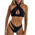 thumbnail image 3 of Tejiojio Sale Women's Swimsuit Womens Swimwear Tankini Tops Women Funny Hollow Out Halter Bikini Push-Up Pad Swimwear Set Swimsuit Beachwear, 3 of 8