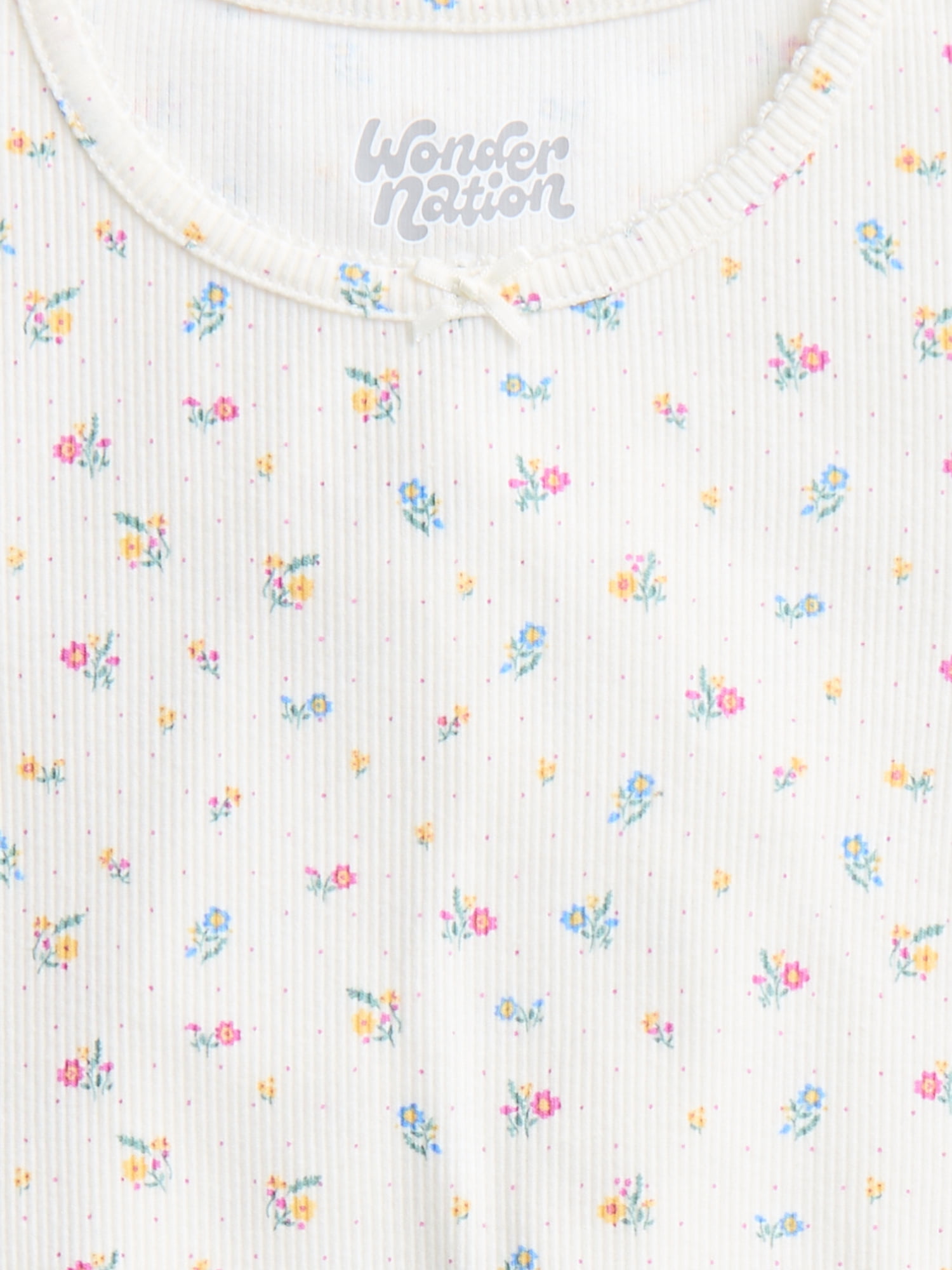 Wonder Nation Girls Baby Tee with Short Sleeves, Sizes 4-10
