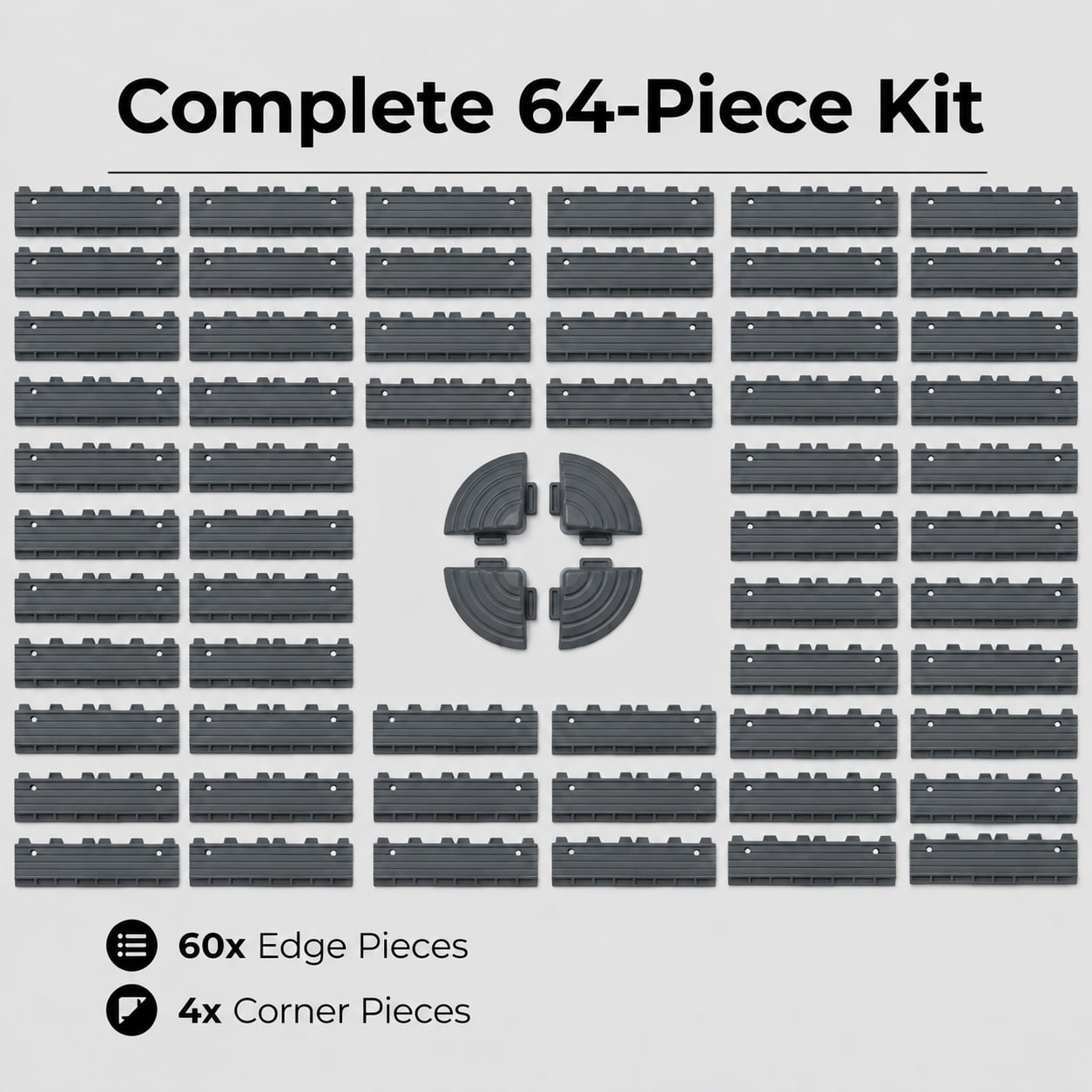 Deck Tiles Accessories 60 PCS Edge Trim & Corner Pieces for Interlocking Patio Floor Tiles