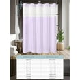 thumbnail image 6 of No Hook Cloth Fabric Shower Curtain with Snap in Liner, Purple White Stripe Waterproof Shower Curtains Set with See Through Top Window, Modern Minimalist Geometric Striped Bath Curtains 54"x78", 6 of 6
