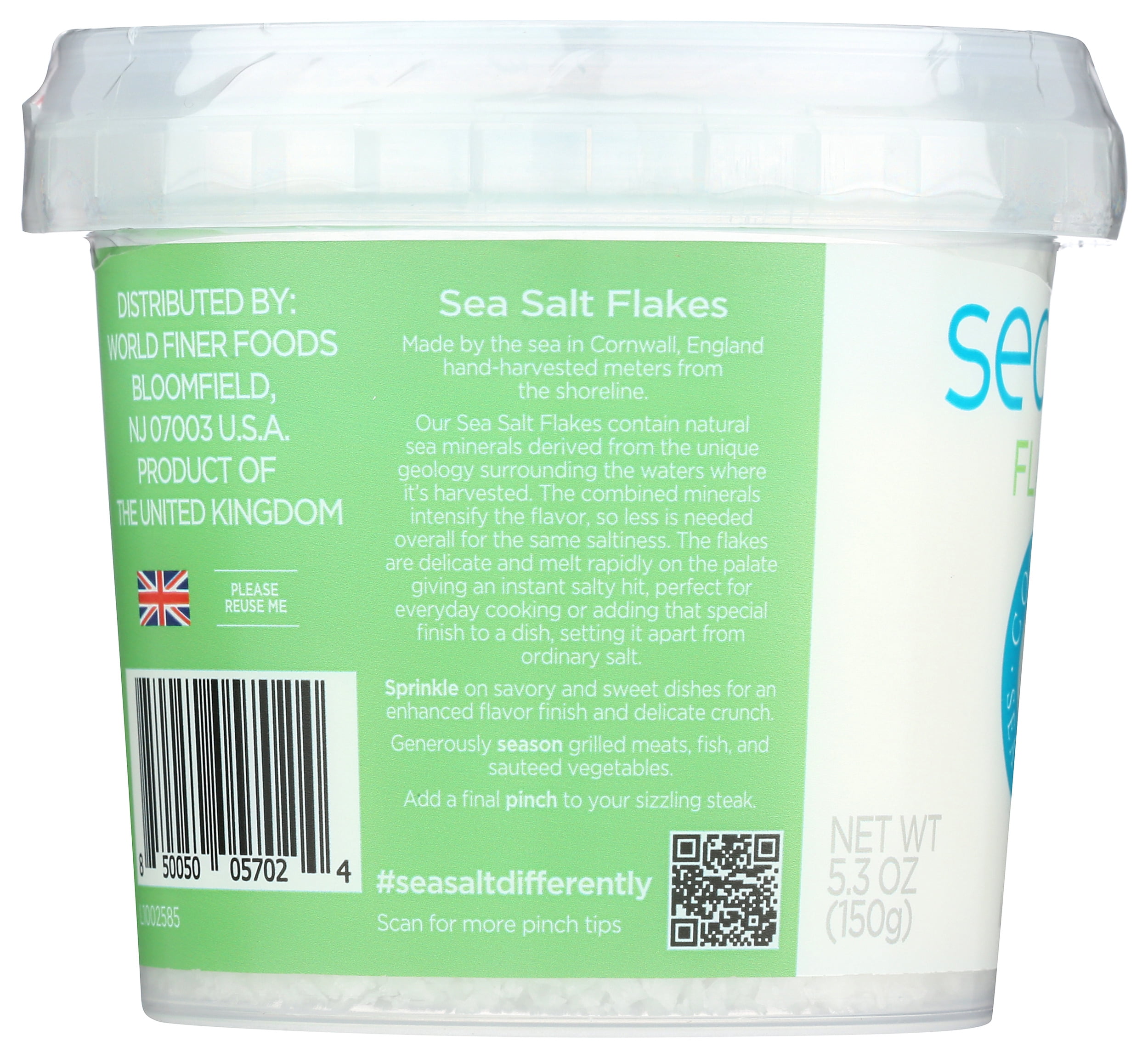 Pack of 8, Cornish Sea Salt Flakes, 5.3 oz