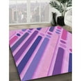 thumbnail image 3 of Ahgly Tapis d'Intérieur Lavable en Machine Carré Violet Transitionnel, 3 Pieds Carré, 3 of 7