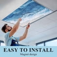 thumbnail image 5 of 4 Pack Abstract Waves Fluorescent Light Covers for Ceiling Lights Blue Ocean Spray Seaside Watercolor Magnetic Ceiling Light Covers Overhead Light Filters for Office Classroom Home, 5 of 9