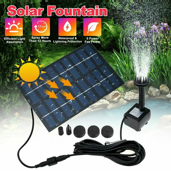 Fontaine à Énergie Solaire 1 W avec 5 Adaptateurs de Jet, Pompe à Eau Écoénergétique pour Décoration de Jardin d'Étang