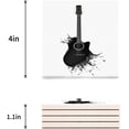 thumbnail image 3 of FMSHPON Music Art Black Guitar Print Set of 6 Coaster for Drinks, Absorbent Ceramic Stone Coasters Cup Mat with Cork Base for Home Kitchen Room Coffee Table Bar Decor, 3 of 4