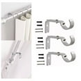 thumbnail image 4 of Adjustable Curtain Rod Brackets, 3 Set Heavy Duty Drapery Rod Holders Hardware Window Curtain Rod Support Hanger with Installation Screws for Curtain Rods, 4 of 9