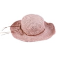 thumbnail image 1 of Sombrero de paja ajustable con circunferencia de 52 a 58 cm para mujer, para exteriores, con lazo grande, para playa y parasol, 1 of 5