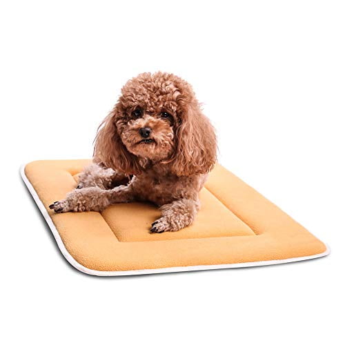 QIAOQI Dog Bed Kennel Pad Crate Mat Washable Orthopedic Antislip Beds Dense Memory Foam Cushion Padding Bolster Perfect Sleep Bedding Pads for Carrier Cage