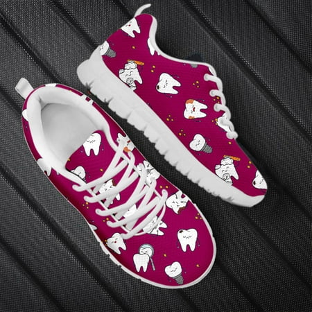 

Woman Flats Ladies Sneakers Funny Tooth Dentist Print Female Running Jogging Sport Casual Shoes Lace-Up Women Walking Footwear