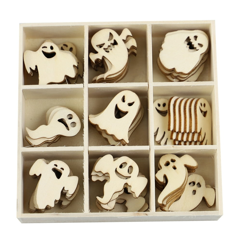 Halloween Wooden Gift Tags Decorative Wooden Hanging Cutouts Ornaments