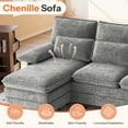 thumbnail image 3 of Techmilly Modern U-Shaped Sectional Sofa with Double Chaise & Movable Ottomans, 4-Seat Chenille Fabric Couch for Living Room, Light Grey, 3 of 7