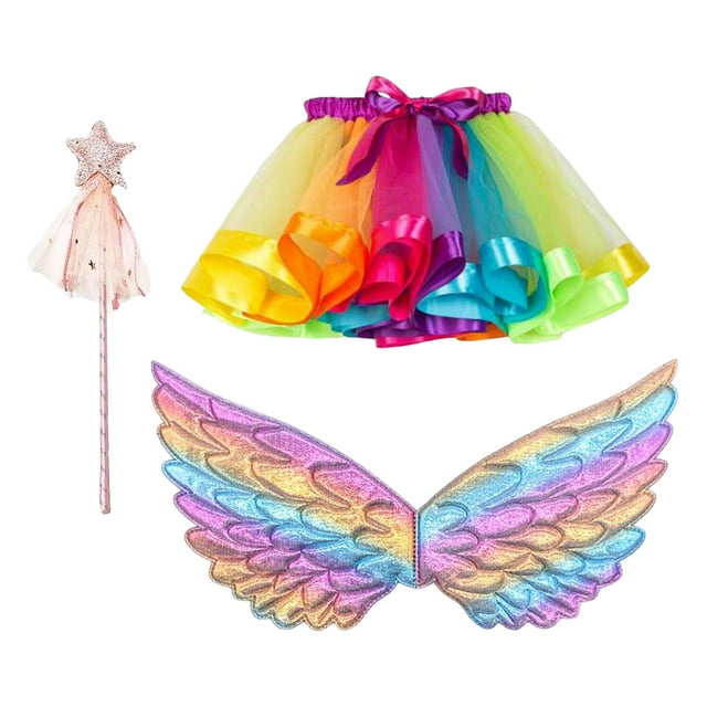 Girls Fairy Costume Set for Photography Prop Ballet Dance Performance Role Play Colorful
