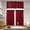 Red, variant on GYROHOME 3 Pieces Red Rod Pocket Faux Silk Sheer Curtains Solid Color Set with 2 Tiers 26x36 inch Each and 1 Valance 52x14 inch for Kitchen Bathroom