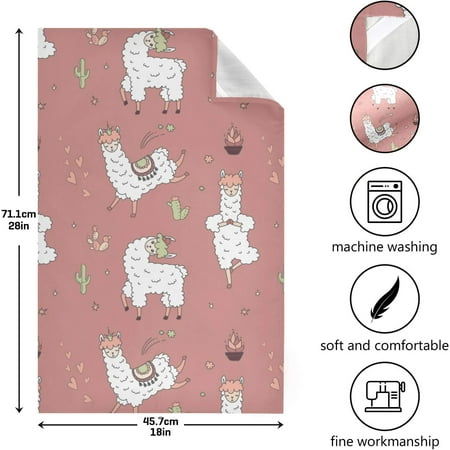 

SKYSONIC Llama Kitchen Dish Towel Set of 1 Super Absorbent Soft Drying Cloth Tea Bar Towels 28 x 18 Inch