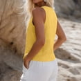 thumbnail image 7 of Womens Tank Tops Plus Size Fashion Button Spring And Summer Cotton and Linen Casual Solid Color Imitation V-neck top, 7 of 7