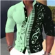 thumbnail image 1 of Camisa de manga larga con cuello alto y estampado creativo para hombre, nueva moda , para fiestas al aire libre, tela suave y cómoda de alta calidad, 1 of 6