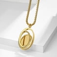 thumbnail image 4 of Chain Collares 14K Yellow Gold Chunky Glossy Oval Pendant Necklace for Women Men Charm Choker Necklaces, 4 of 8
