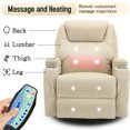 thumbnail image 3 of Korser Swivel Rocker Recliner Chair with Massage Faux Leather for Living Room,Beige, 3 of 7