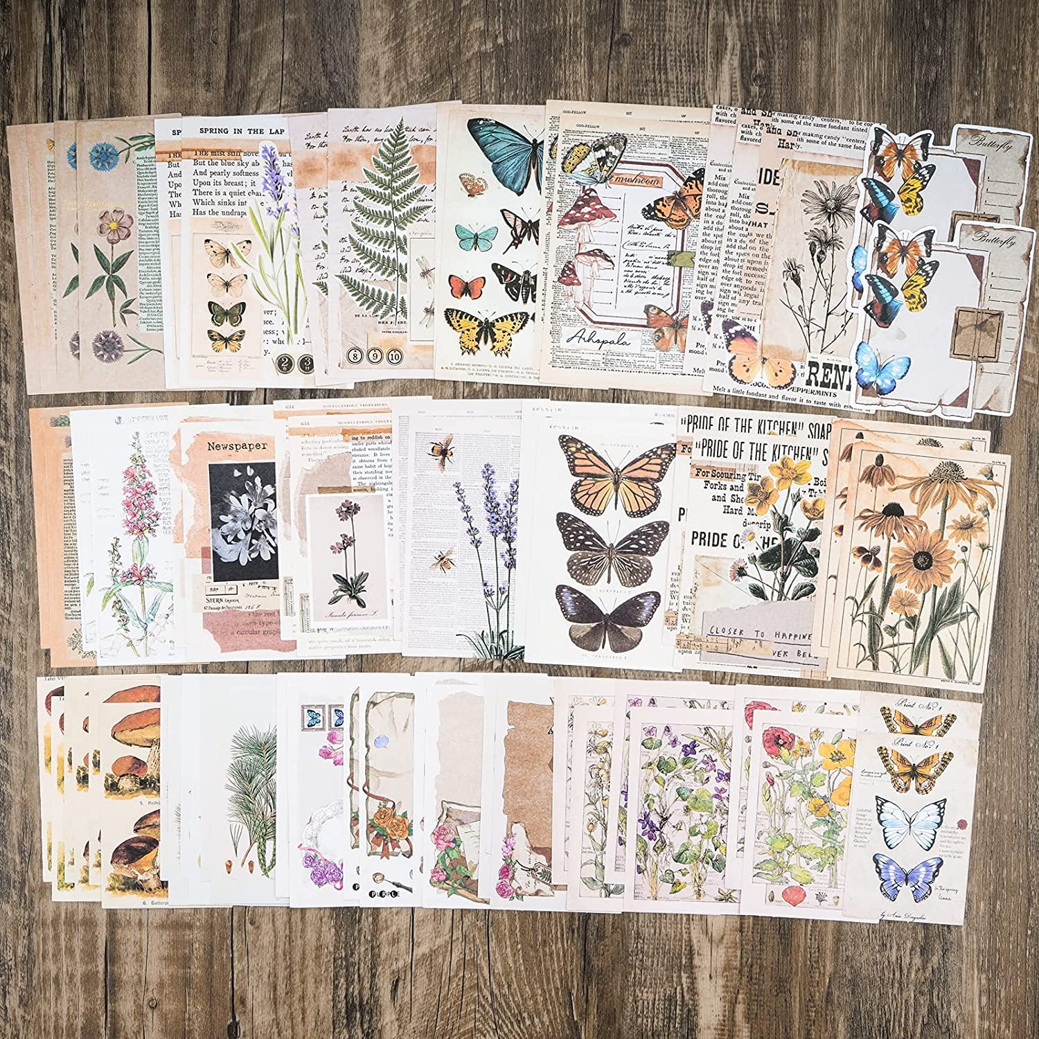 200 Pcs Scrapbooking Supplies Pack For Journaling Diy Vintage Scrapbook  Stickers Kit With Decorative Nature Retro