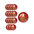 thumbnail image 2 of Christmas Disposable Paper Plates, Red Plaid Christmas Tree Santa Printed Heavy Duty Paper Dinner Plates, Food Safe Disposable Tableware for Christmas Holiday Family Dinner Party Supplies(20pc), 2 of 6