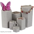 thumbnail image 2 of Novel Box Gray Linen 6 Packs Hexagonal Jewelry Display Risers Stand - Jewelry Stands in Multi-sizes, 2 of 7