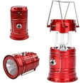 thumbnail image 3 of Lámpara solar LED para acampar, linterna portátil, linterna para acampar, luz para acampar con puerto USB y micro recargable, resistente al agua IPX4, para tienda de campaña, emergencia, senderismo, 3 of 6