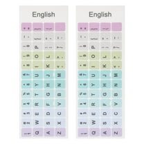 Niceauty 2 Sheets Laptop Keyboard Stickers Letters ABS Multi Education Aid for Study