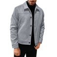 thumbnail image 5 of Hulanddfd Men's Faux Suede Jacket Turn Down Collar Button Down Casual Trucker Coat Fall Winter Outerwear, 5 of 5