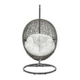 thumbnail image 5 of Swing Lounge Chair, Gray White, Rattan, Wicker, Outdoor Patio Balcony Cafe Bistro Garden Hospitality Restaurant, Modern Contemporary HB34634, 5 of 10