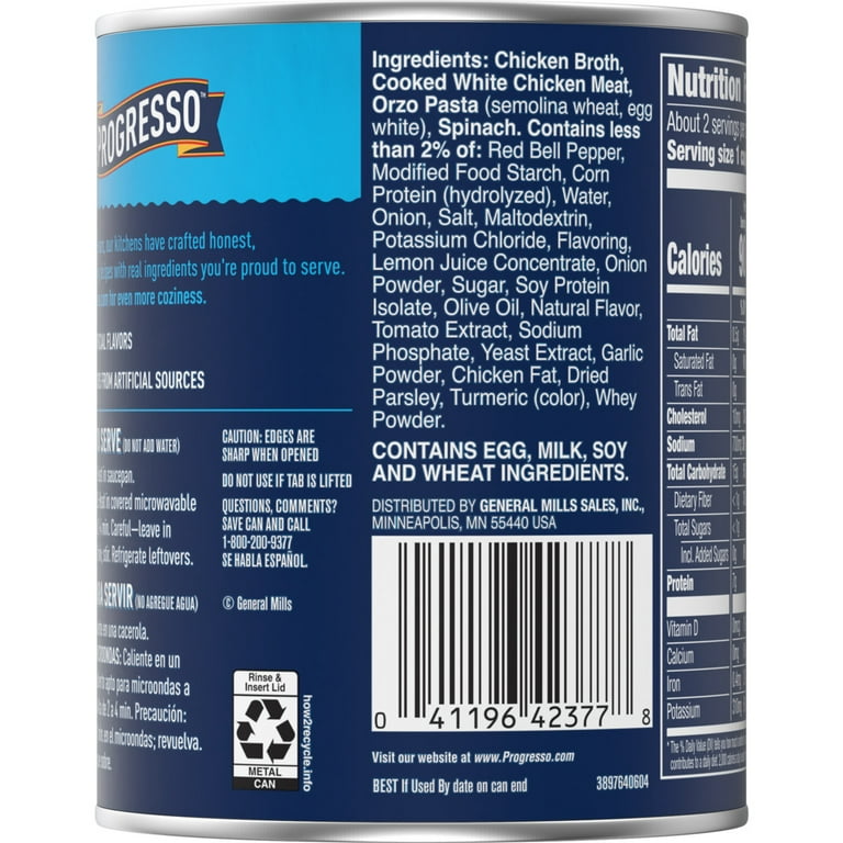 Progresso Zesty Traditional, Ready to Eat Chicken & Orzo with