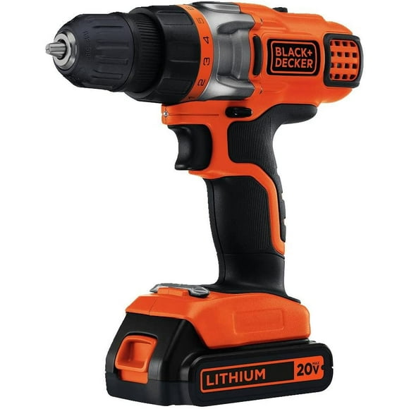 Taladro y Atornillador Inalámbrico BLACK + DECKER LDX220C Luz LED con Batería 20V MAX y Cargador Negro y Anaranjado BLACK + DECKER LDX220C
