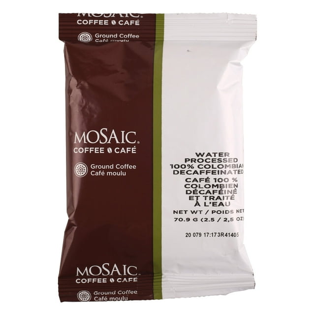 Mosaic Decafinated Medium Colombian Coffee, 100 Percent, 2.5oz | 2.5Z/Unit, 64 Units/Case
